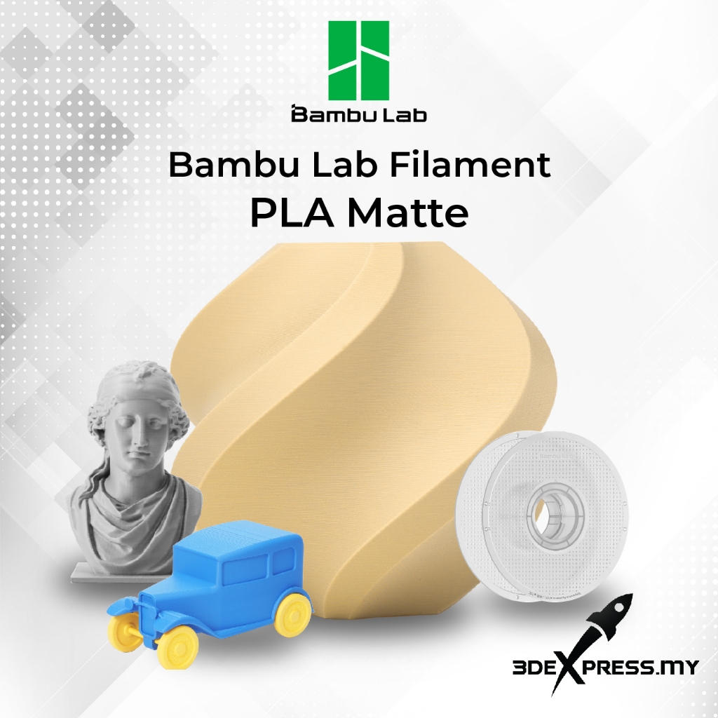 Bambu Lab PLA Matte - 3D Printer Filament 1KG Refill / With Spool