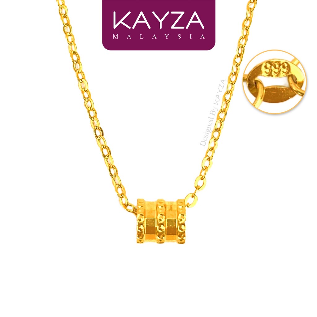 01N KAYZA Cylinder Necklace Handcrafted Designs in Vietnamese Gold - Reka Bentuk rantai leher dengan Emas Vietnam