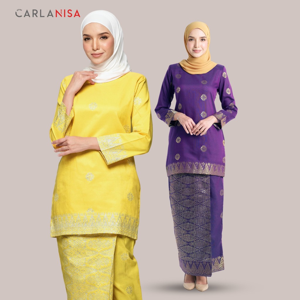CARLANISA Riza Baju Kurung Moden Songket Cotton Tenun Bunga Tabur New Arrival Baju Raya 2025 Viral