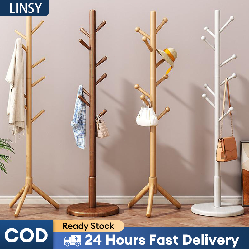 Clothes Rack Penyangkut Baju Rak Wooden Coat Hat Rak Stand Coat Hanger Clothes Hanger Rak Gantung Baju Topi Rak包包/衣帽架