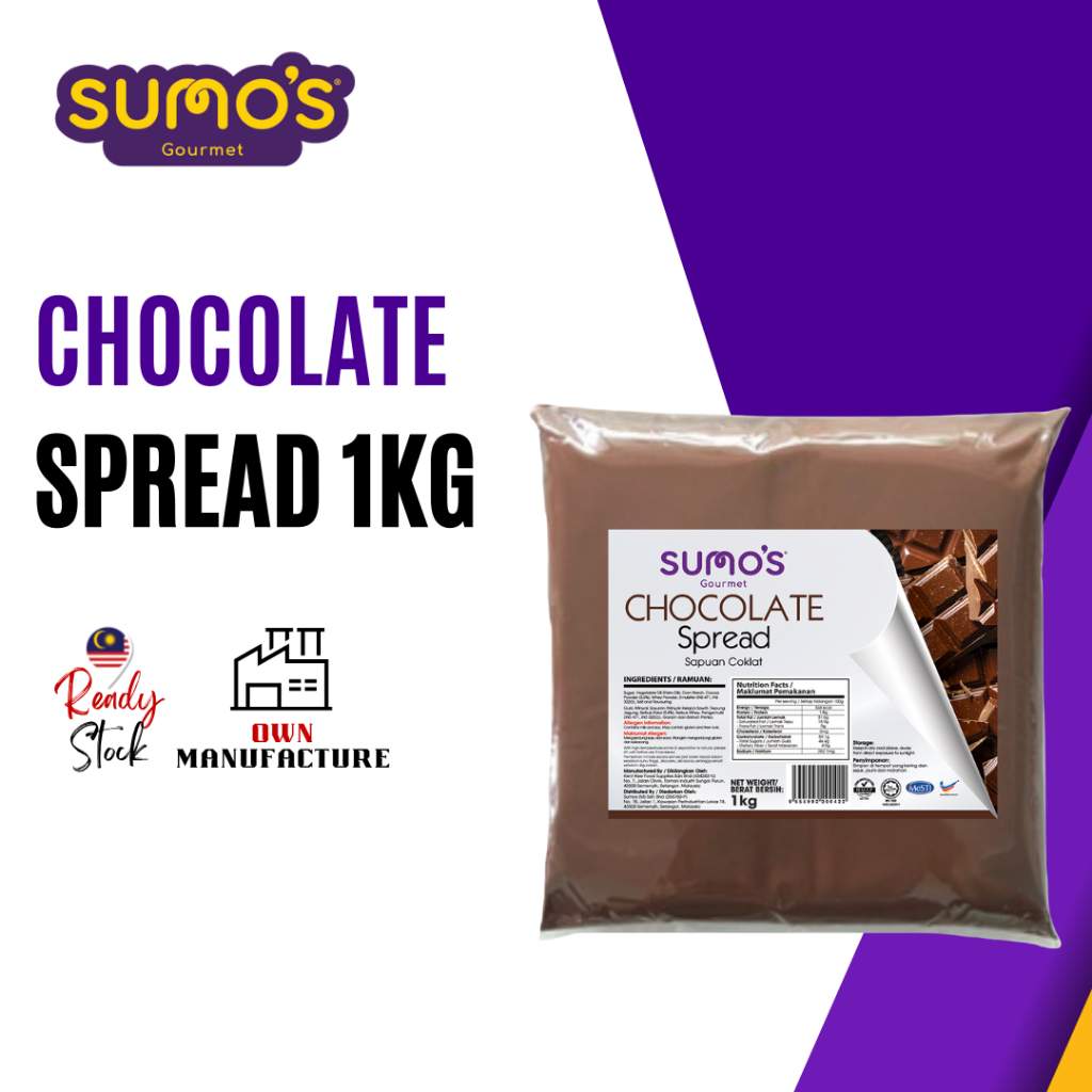 Sumo's Premium Chocolate Spread 1 kg REFILL PACK Halal / Sumo's Sapuan Coklat1 kg PEK ISIAN SEMULA Halal