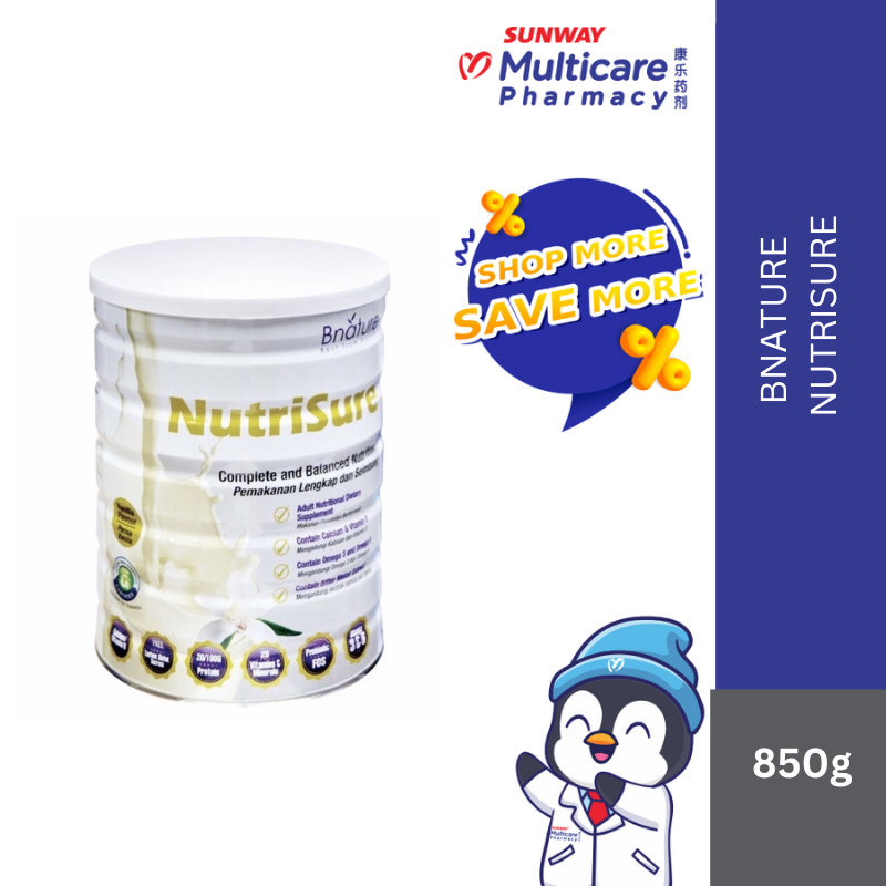 Bnature Nutrisure (850g) Diabetic friendly nutritional drink | Complete & Balanced Nutrition | Low Glycemic Index (GI)