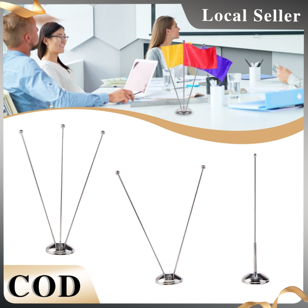 Mini Table Flag Stand Triple Stainless Steel Desktop Stand Flagpole Table Holder