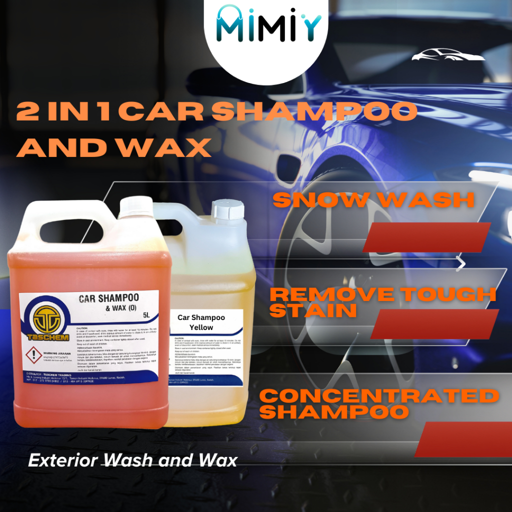 Nano Car Shampoo and Wax | Snow Wash Snow Foam High Foam | Concentrated | Sabun Kereta | MiMiY