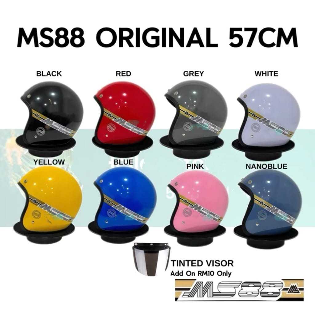 100% ORIGINAL MS88 57CM HELMET TALI TULISAN MERAHSAFETY HELMET TOPI MOTOR MS 88 SGV BKP MHR