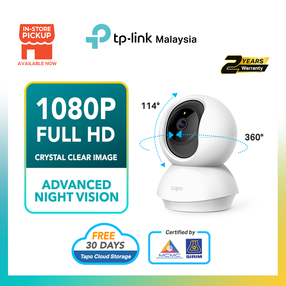 【SIRIM】 TP-Link Tapo TC70 1080P Indoor Pan/Tilt WiFi CCTV Two Way Audio 360 Degree Night Vision