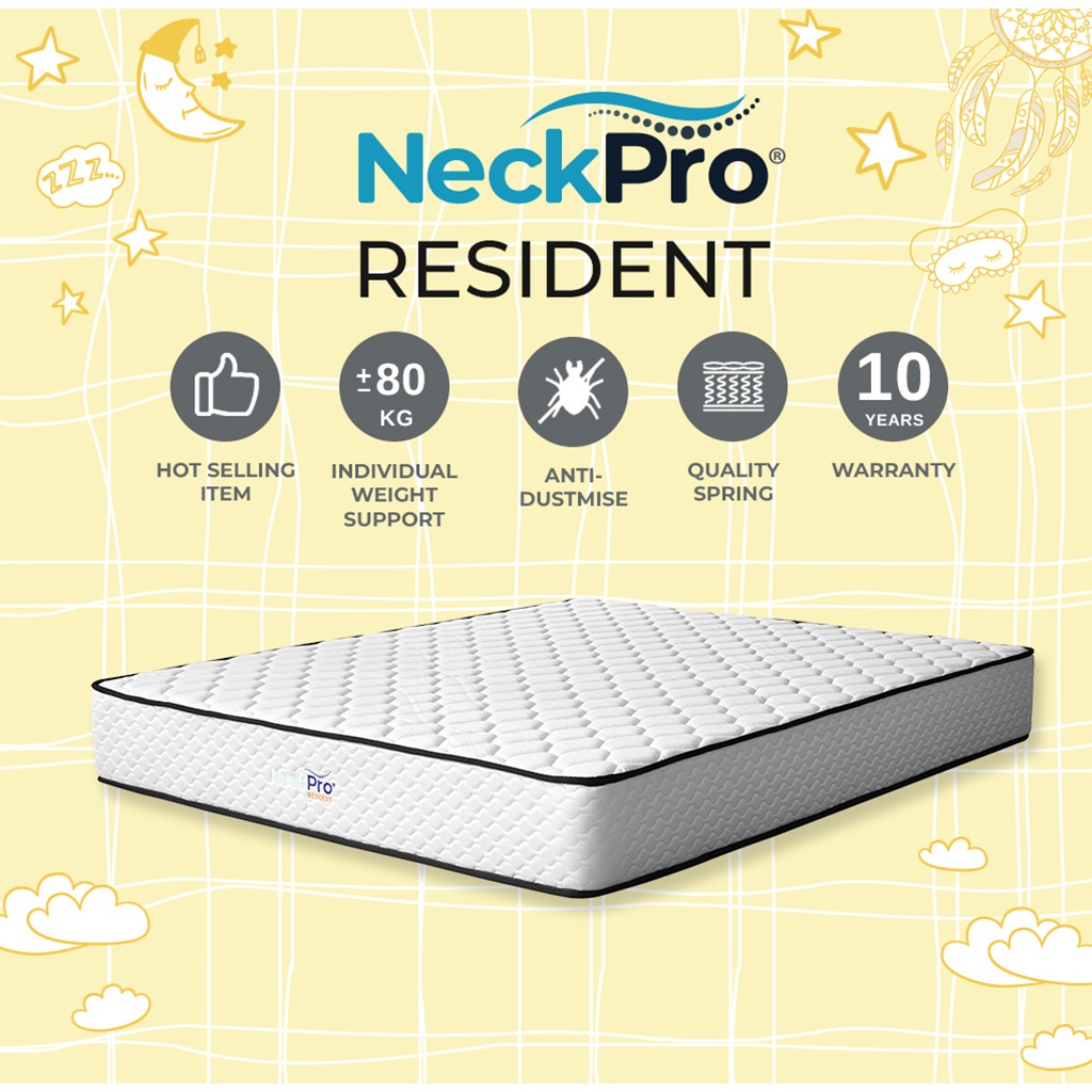 NeckPro Resident Beehive Spring Mattress 10 Inches (25cm) | AirBnB/Guest Room/Hostel Use Mattress | 10 Years Warranty