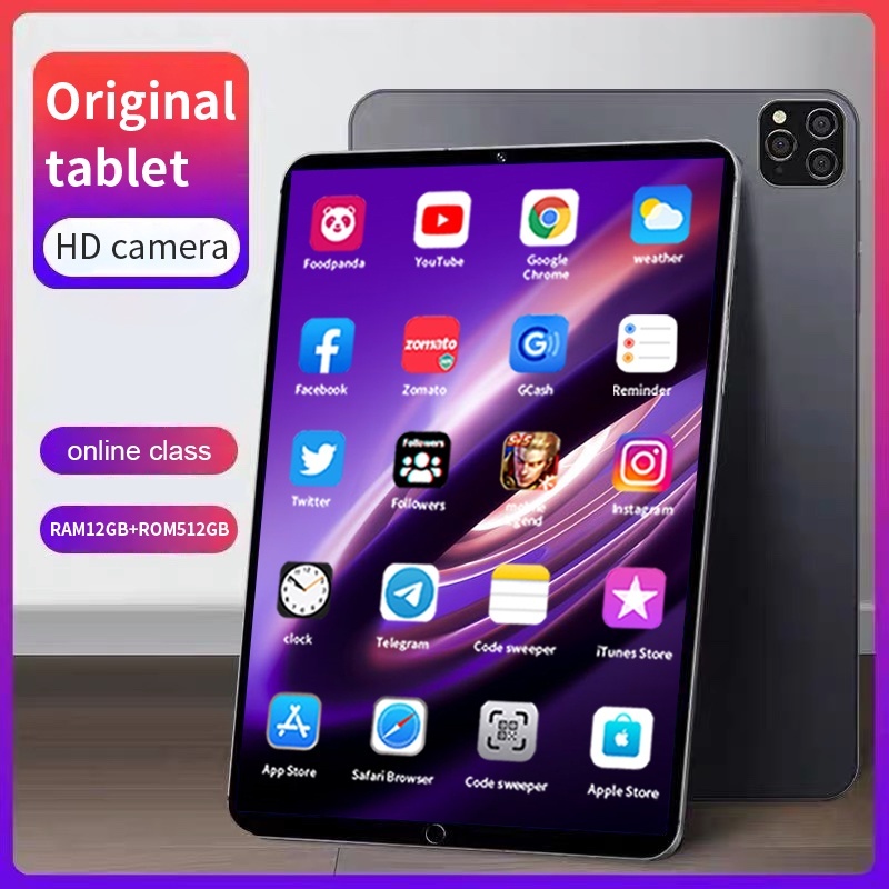 Tablet Galexy PC Android 12 sistem WiFi kad dua 512GB ROM Skrin Full HD GPS