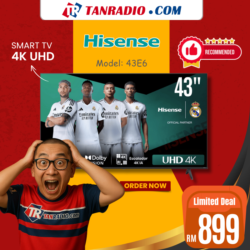 Hisense 43" 50" 4K UHD LED Youtube Netflix Wifi Dual Band SmartTV Television 电视机 E6K Series