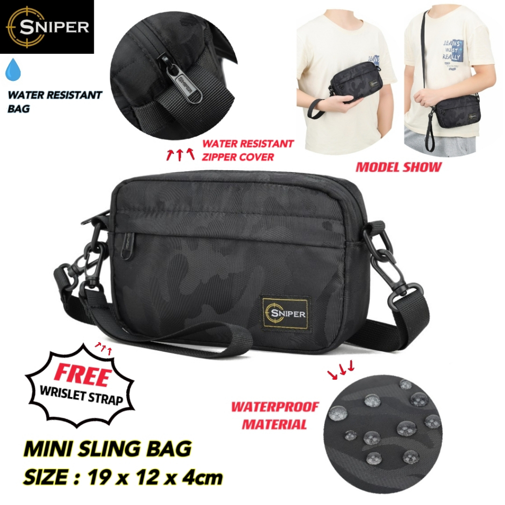 SP003) [SCENTED BAG] 4 IN 1 DESIGN JAPAN DESIGN Water Resistant SNIPER SMALL SLING BAG POUCH BAG WALLET+FREE KEYHOLDER