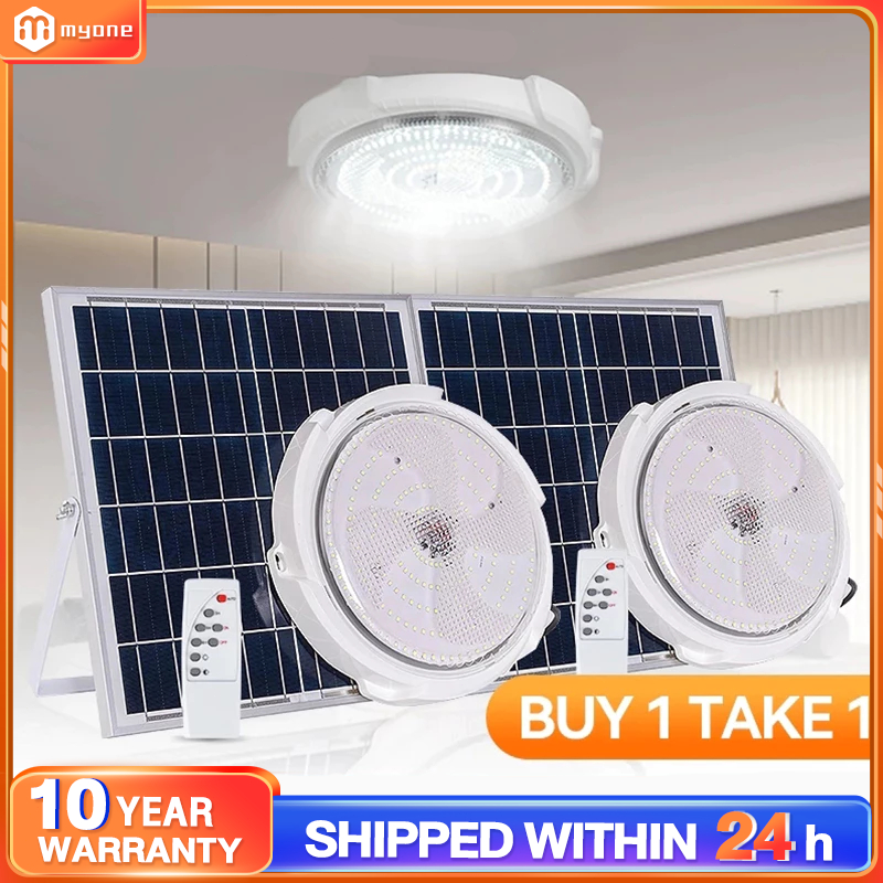 LED Solar Light Indoor Home Lampu Solar Ceiling Light Solar Lamp Outdoor Waterproof With Solar Panel 太陽能燈