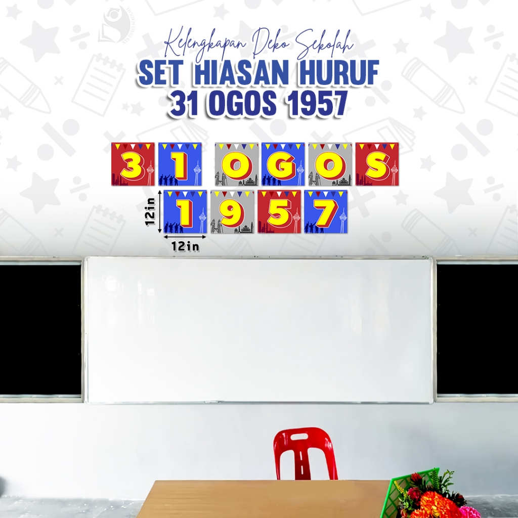 1 DAY SHIP SET HIASAN PATRIOTIK - 31 OGOS 1957 / DEKORASI MALAYSIA MERDEKA / MALAYSIA NATIONAL DAY / TARPAULIN 380 GSM