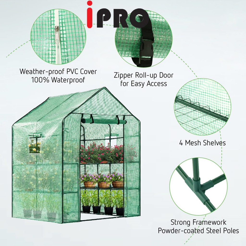 IPRO Greenhouse Mini Balcony succulent flower room sprout nursery pot rack warm shed Plant Gardening