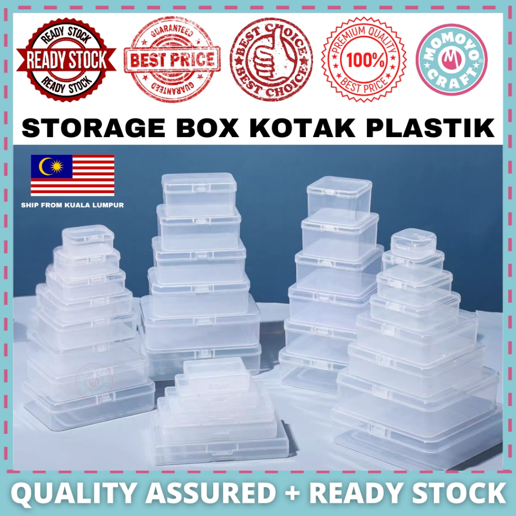 Momoyocraft Mini Storage Box Jewellery Box Kotak Plastik Transparent Box Small Plastic Storage 透明盒子