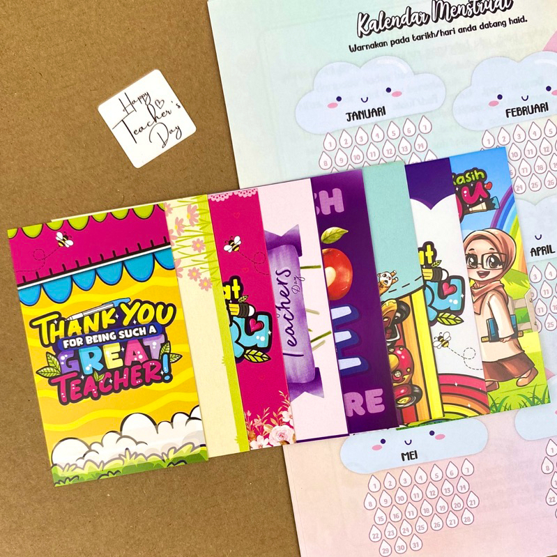MINI CARD HAPPY TEACHERS DAY SMALL KAD GIFT HARI GURU KAD UCAPAN ADA LUBANG