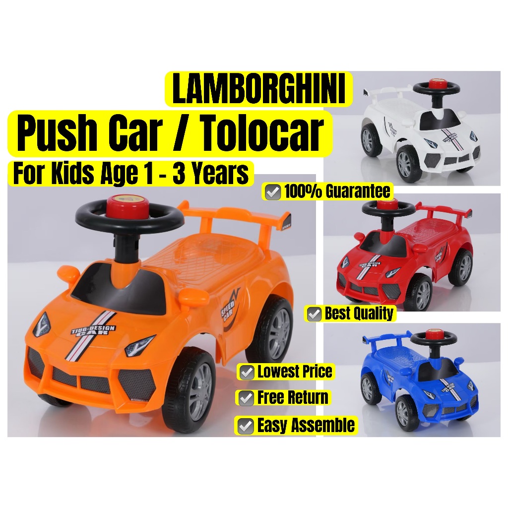 AGE UMUR 1 - 3 YEARS TAHUN KIDS BUDAK KANAK TOLOCAR PUSH CAR RIDE ON TOY 4 WHEELS RODA KERETA MAINAN KAKI TOLAK HORN
