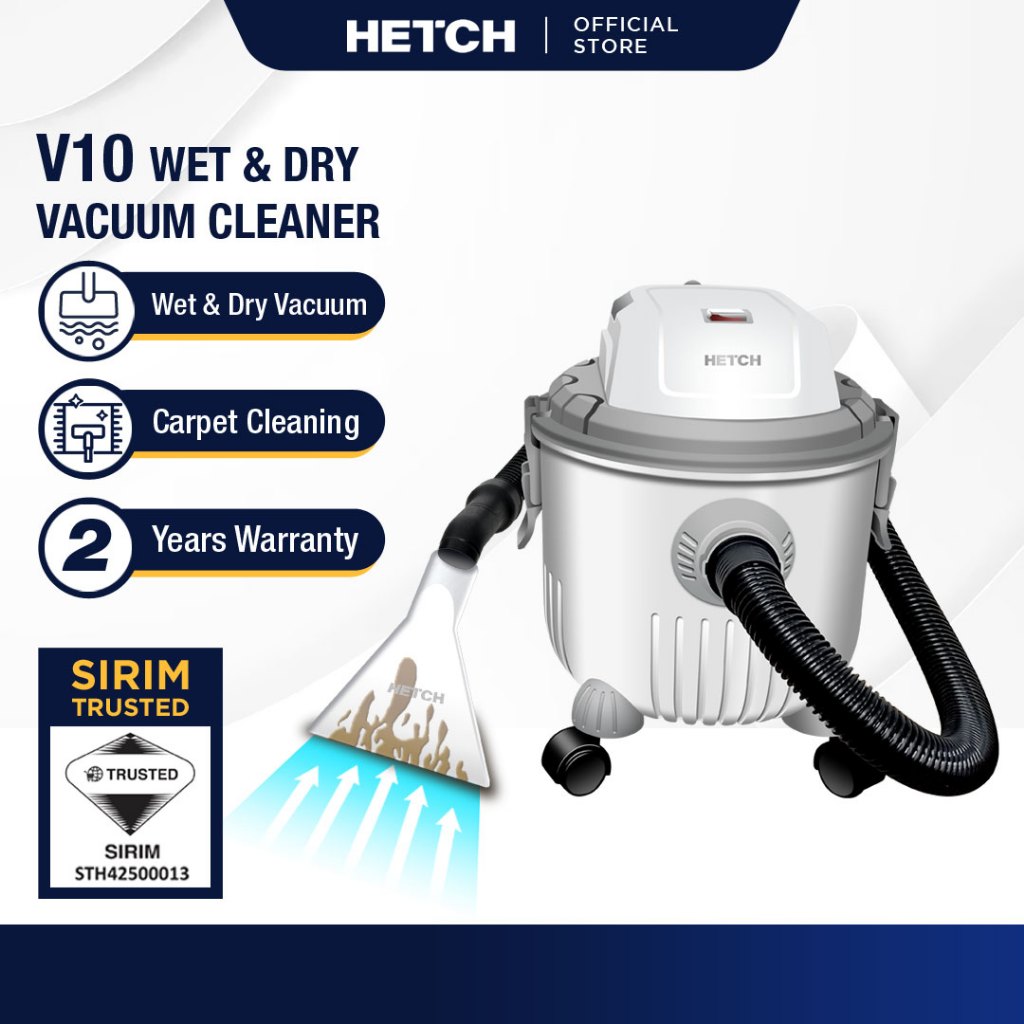 HETCH V10 Wet & Dry Vacuum Cleaner Vakum Basah & Kering Pembersih Permaidani DVC-1422-HC Carpet Fabric Spot Cleaner
