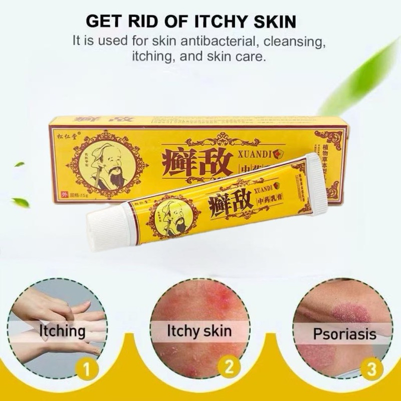 Original Xuandi Cream Putih Soothing Cream for skin itchy Krim Gatal kulit warna putih 15g