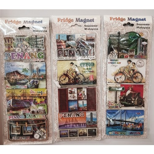 4PCS SET Penang Street Art Penang Collection Souvenir Fridge Magnet