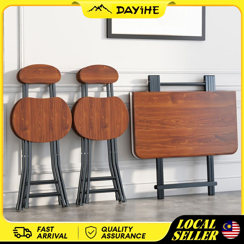 DAYIHE Foldable Table/Foldable Chair Foldable Dining Table Foldable Dining Meja Lipat Meja Makan Dining Set Kerusi Maka