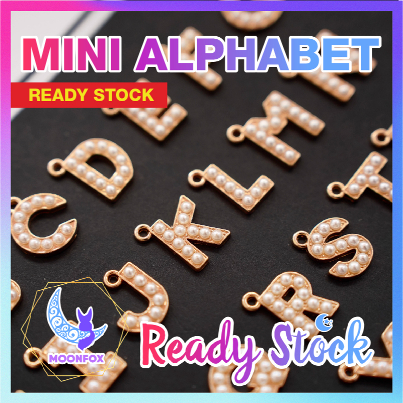 A-Z Pearl Mini Alphabet Keychain Hook English Letter Earring Craft