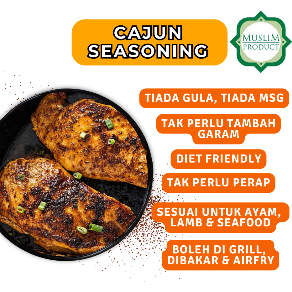 REMPAH CAJUN BBQ PREMIUM BLEND - SPICES BBQ SEASONING-REMPAH BAKAR GRILL - AYAM LAMB SEAFOOD - WESTERN SPICES / RUB