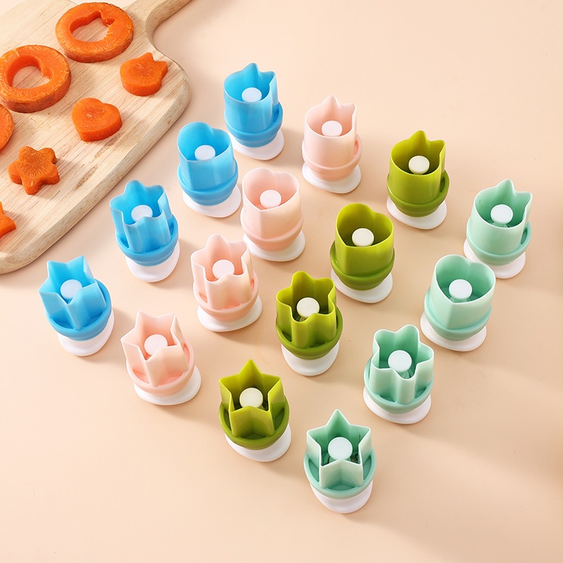 4PCS PP Plastic Cookie Cutters-Fruit Shape Fondant&Dough Press Mold DIY kids cookie baking Tools Set
