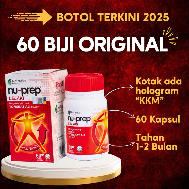 1-2 MONTH SUPPLY🔥 Nu Prep Lelaki (60 Kapsul) [Tongkat Ali, Nuprep, Mens Formula, Xprimal, Xgene]