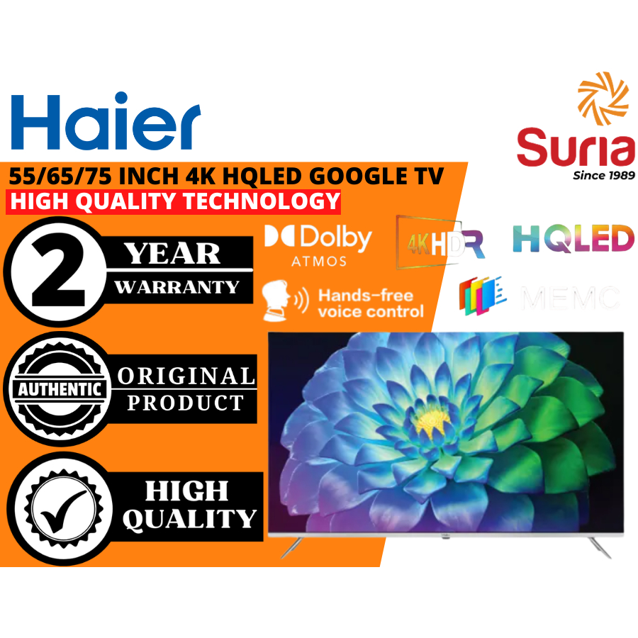 (Free Delivery Kedah,Penang & Perlis)Haier P750 Series 4K QLED Google TV H55P750UX H65P750UX H75P750UX