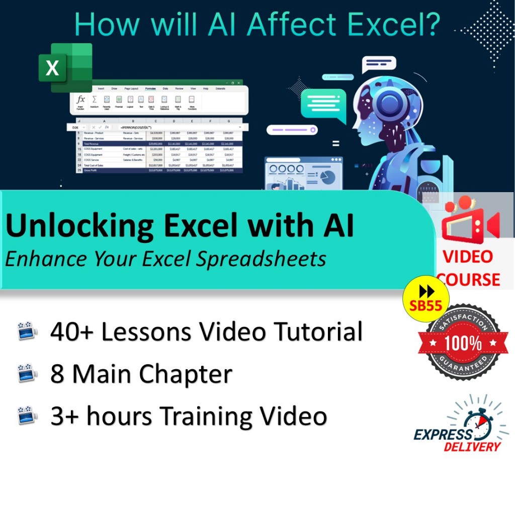 [Video Course] Unlocking Excel with AI - Enhance Your Excel Spreadsheets [40+ Lessons Video Tutorial]