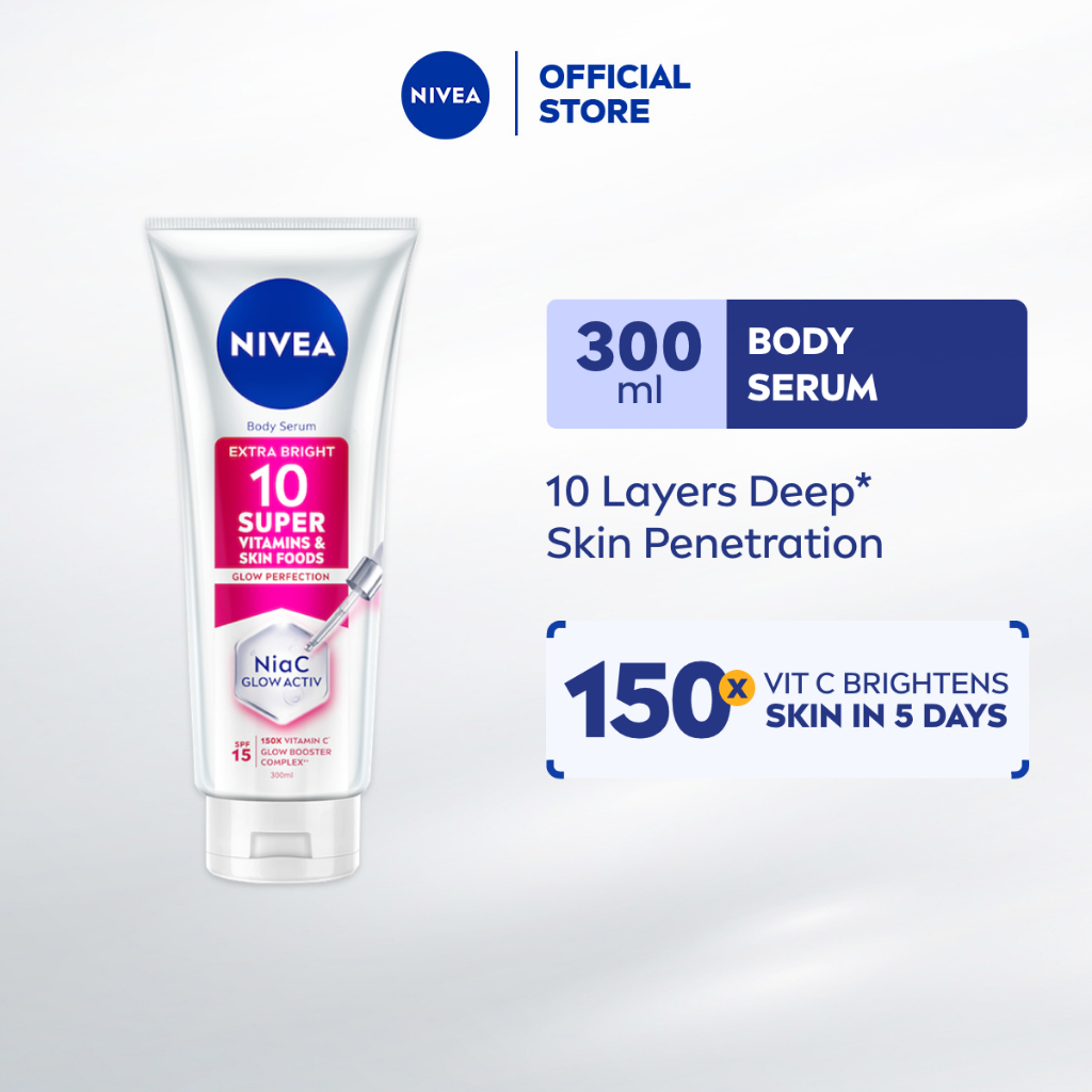 NIVEA Body Extra Bright 10 Super Vitamins & Skin Foods Serum in Lotion (300ml/170ml/70ml)