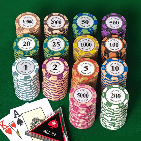 [100pcs/Set]Casino Poker Chips Dealer Playing Texas Set Poker Card Poker Game 德州扑克筹码 筹码币