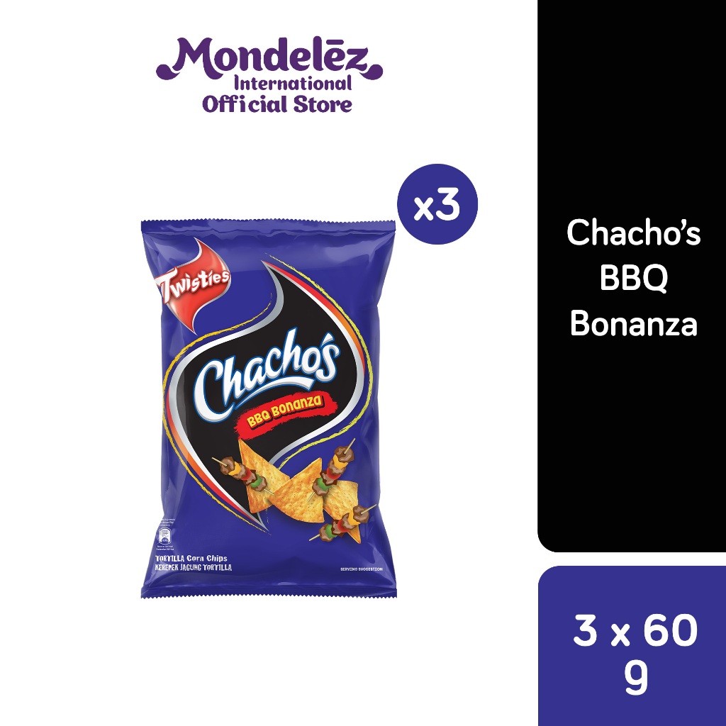 Twisties Chacho's Corn Chips Snacks - Cheese/BBQ/Spicy Curry (70g x 3)