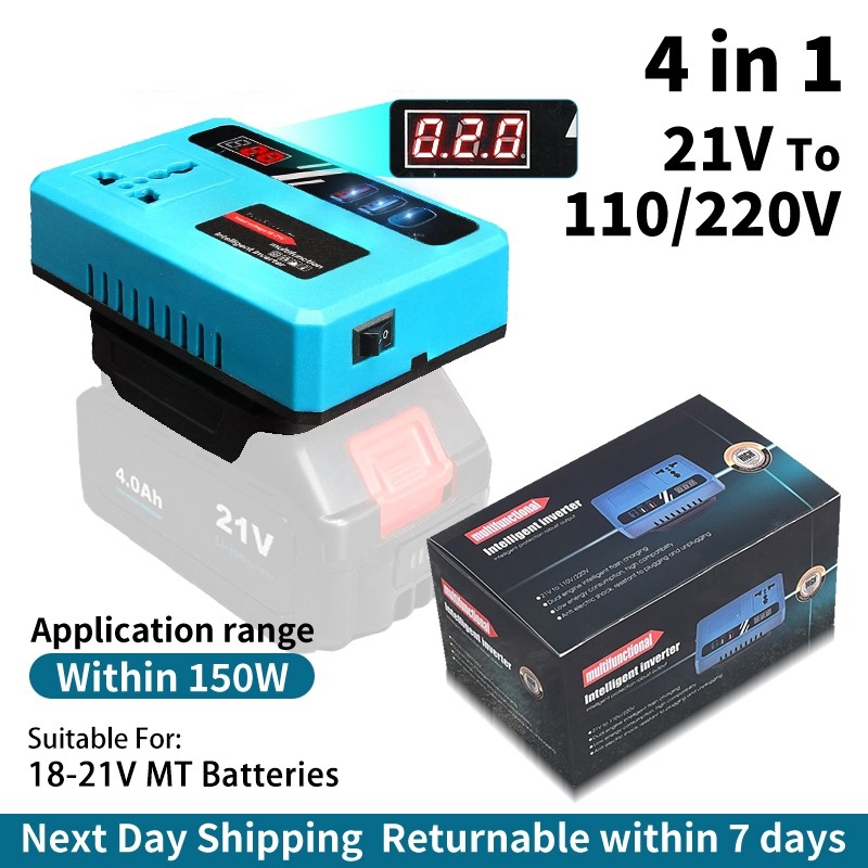 Portable Power Inverter 21v to 220v 10-20V Lithium Battery DC 18V To 220V for Outdoor Converter Adapter