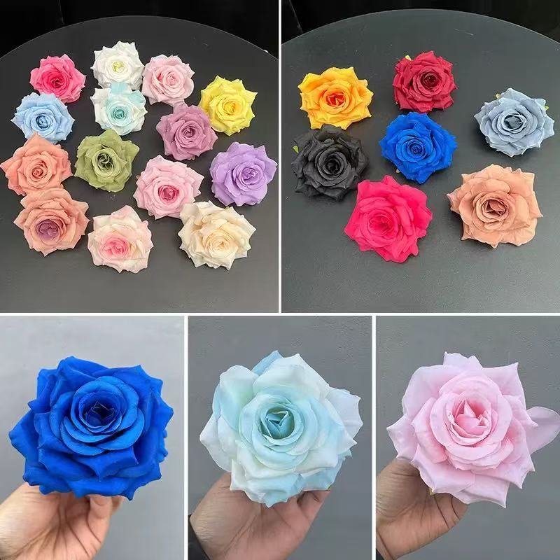 9cm Simulation Roll Corner Rose Flowers for DIY Handmade Props & Wedding Gift Box Decor Bunga Tiruan