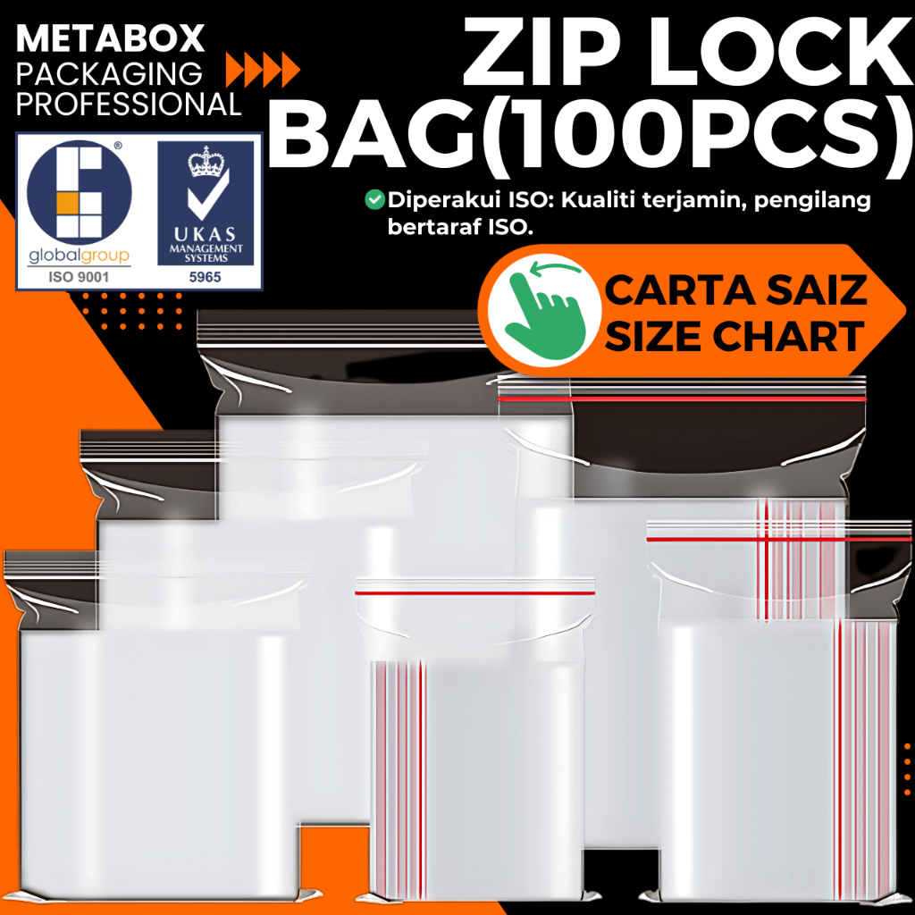 Zip Lock Plastic Bag Transparent Food Storage Zipper Bag Reusable Plastik Makanan Kedap Udara Simpan