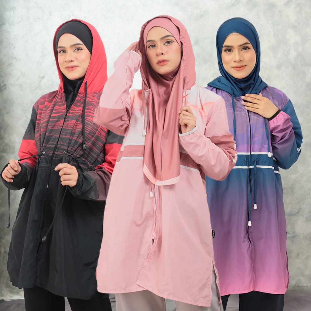 Muslimah Windbreaker- Hiking jogging Muslimah Activewear Hiking Cycling Outdoor Modest Sportswear Women Activewear