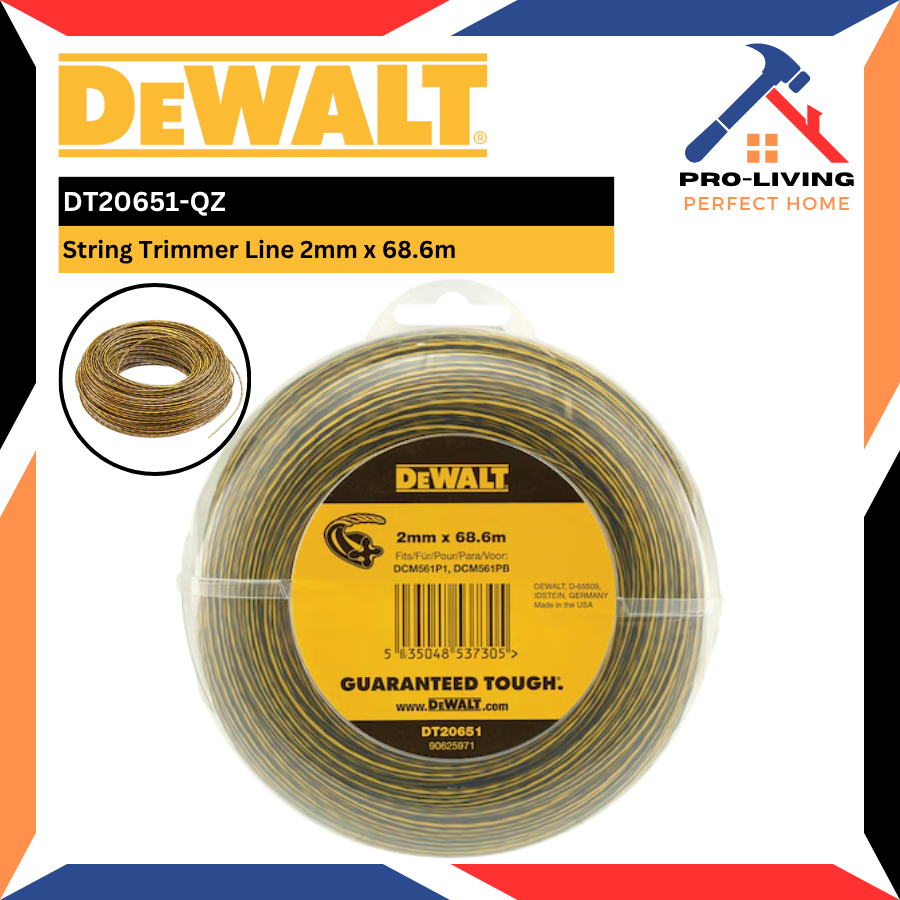 DEWALT DT20651-QZ Tali Mesin Potong Rumput 2mm x 68.6m / String Trimmer Line 2mm x 68.6m 割草绳