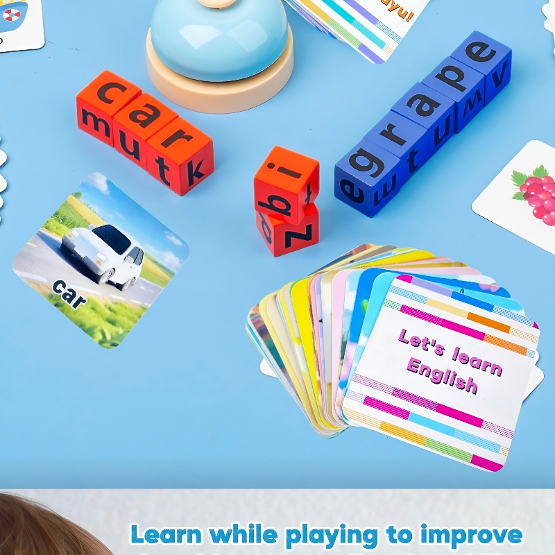 Puzzle Bilingual Malay English Word Building Blocks Spelling Games And Cognitive Spelling Games Montessori Blok Huruf