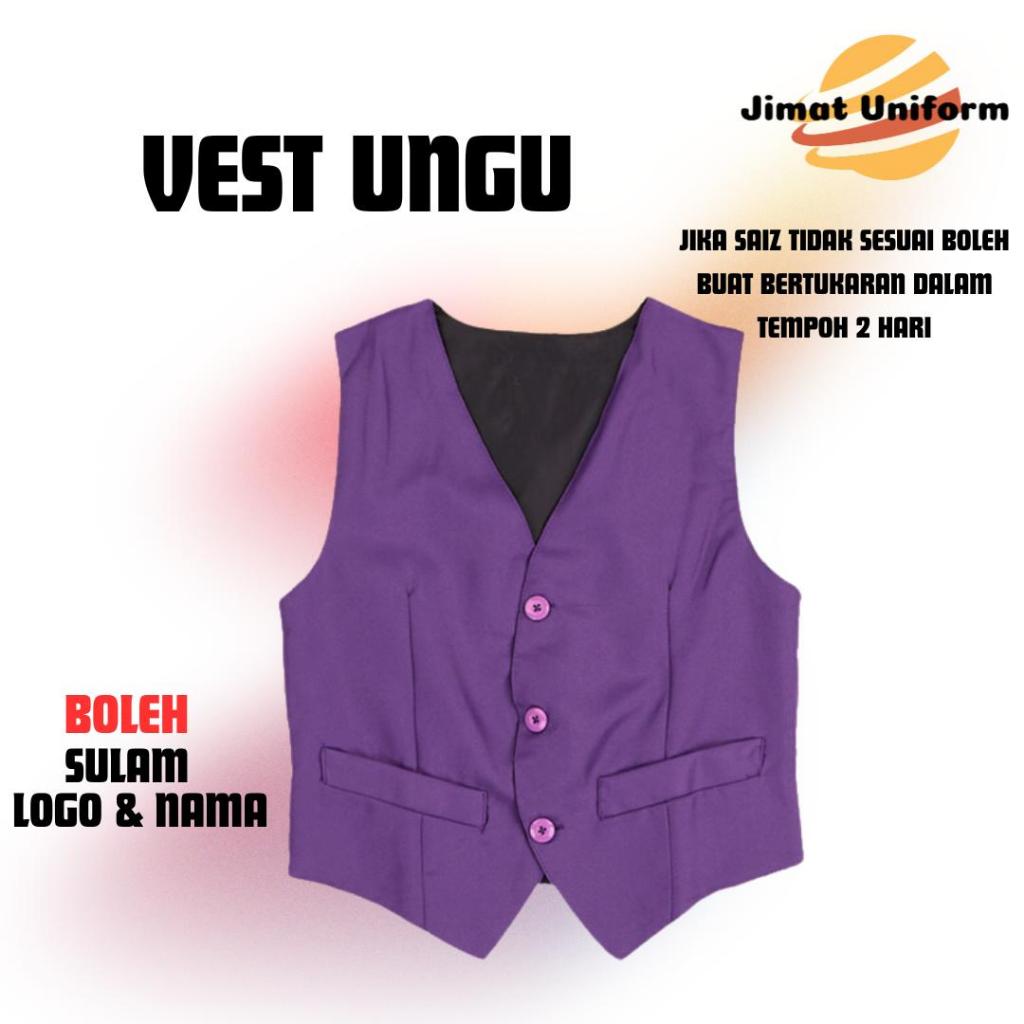 Vest Ungu Sekolah - Shipping Everyday & Boleh Sulam