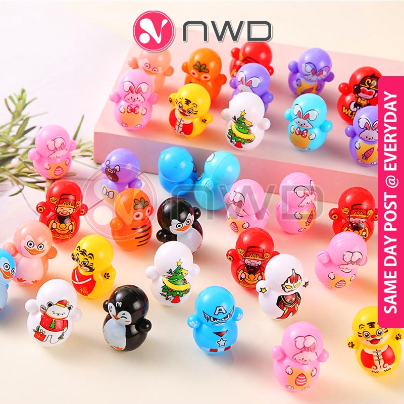 《 》Kids Mini Cartoon Tumbler Roly Poly Stress Relief Fidget Toy Funny Toys 迷你不倒翁 NWD