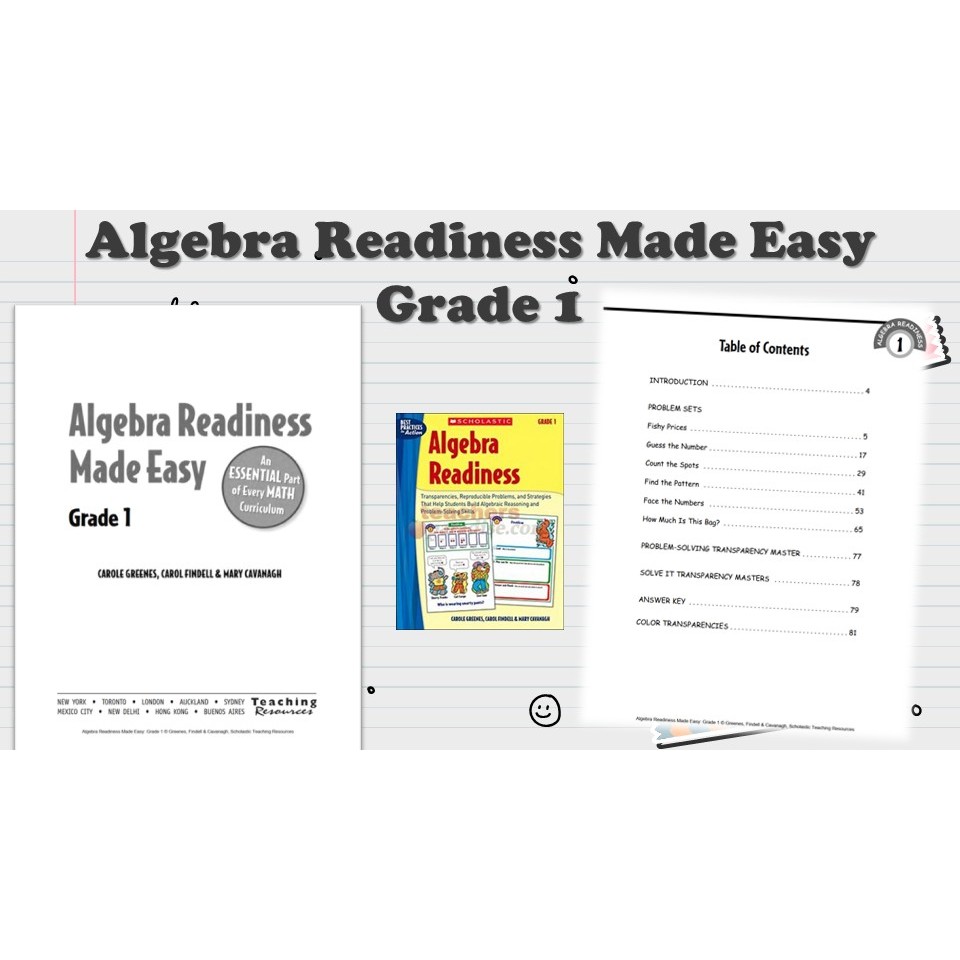 [PRE595] 91 pages Algebra Readiness Made Easy Grade 1 Worksheet PDF version (answer provided)