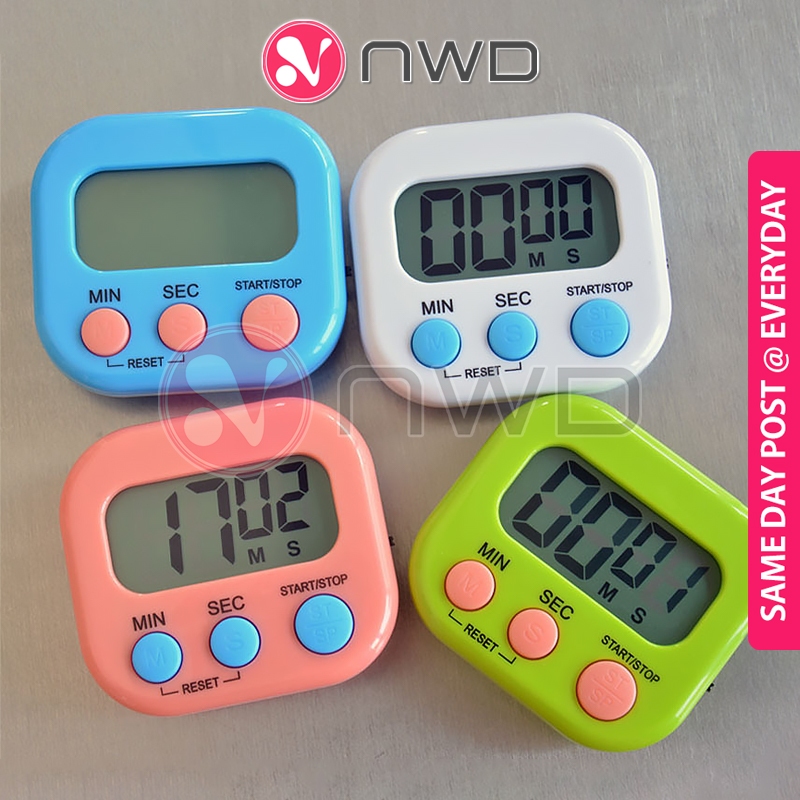 《 ⬆ ⬇ 》Magnetic LCD Kitchen Cooking Timer Alarm Clock Jam Randik Elektronik 电子计时器 NWD