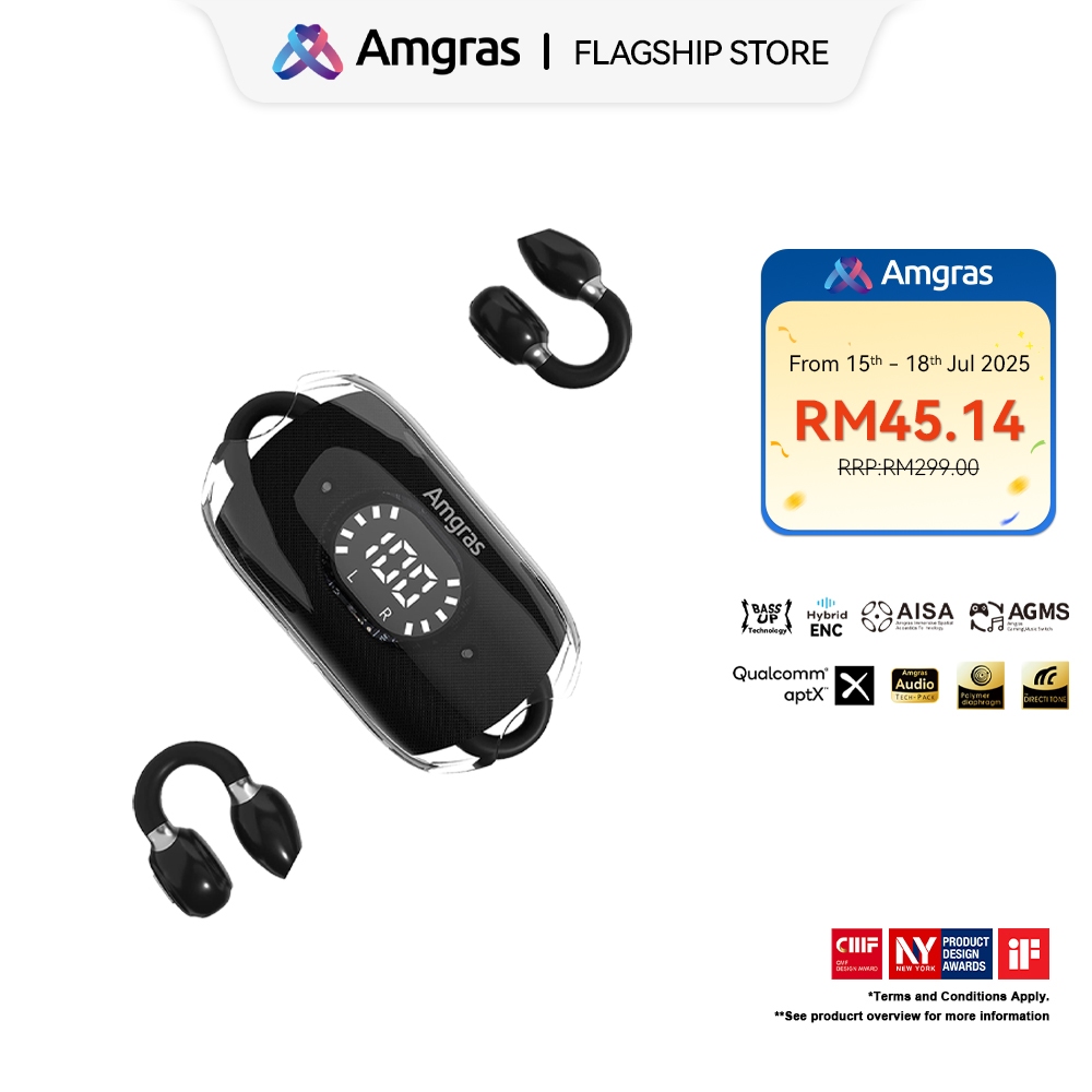 Amgras Spacebuds Ⅳ Pro Bone Conduction Earphone Bluetooth Earbud Wireless Game Earbuds Noise Reduction waterproof/sweat
