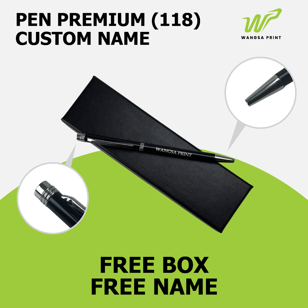 Custom Pen Name Engraved Ballpoint Pen 0.5 mm Stationary Gift ( 118 )