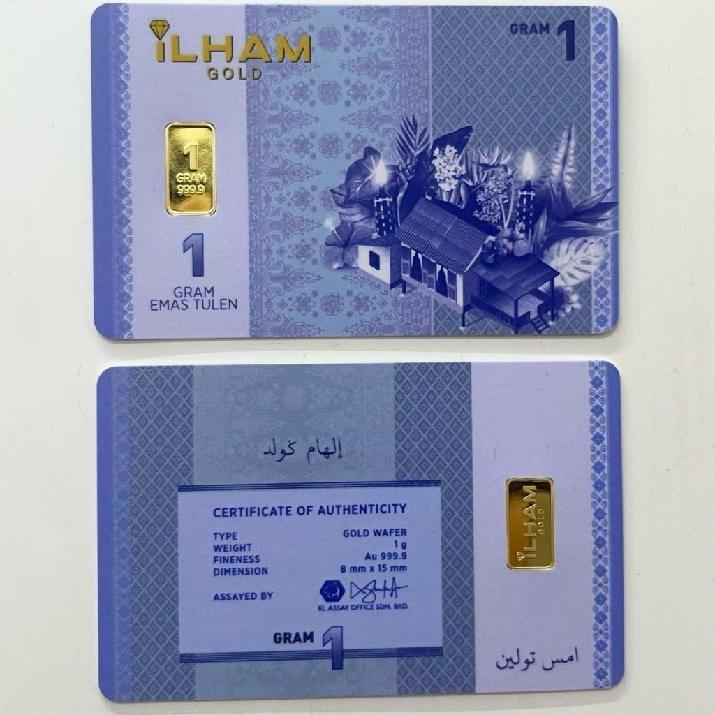 ILHAM GOLD EMAS 999/24k GOLD BAR DESIGN RM1 DINAR