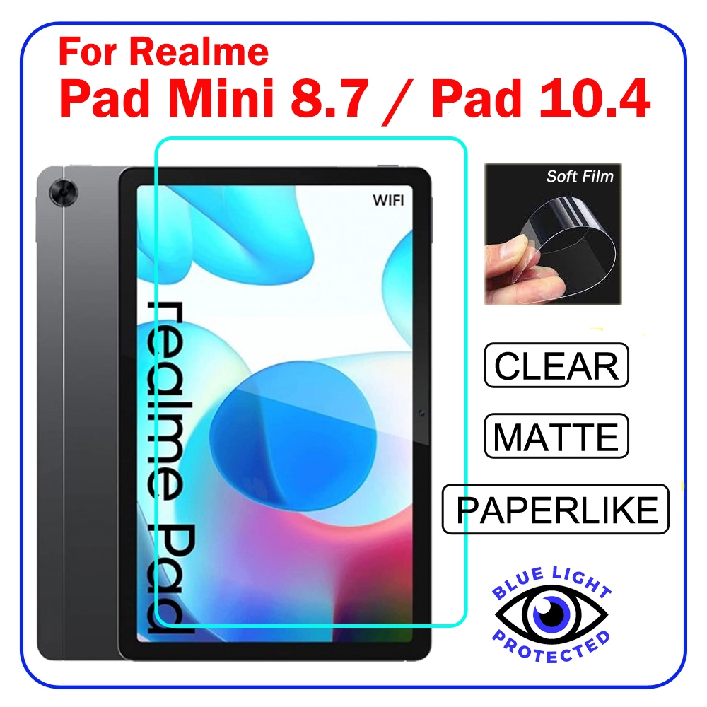 For Realme Pad Mini 8.7 | Pad 10.4 RMP2102 RMP2103 Clear Matte Anti Blue Paperlike Tab Screen Protector Film