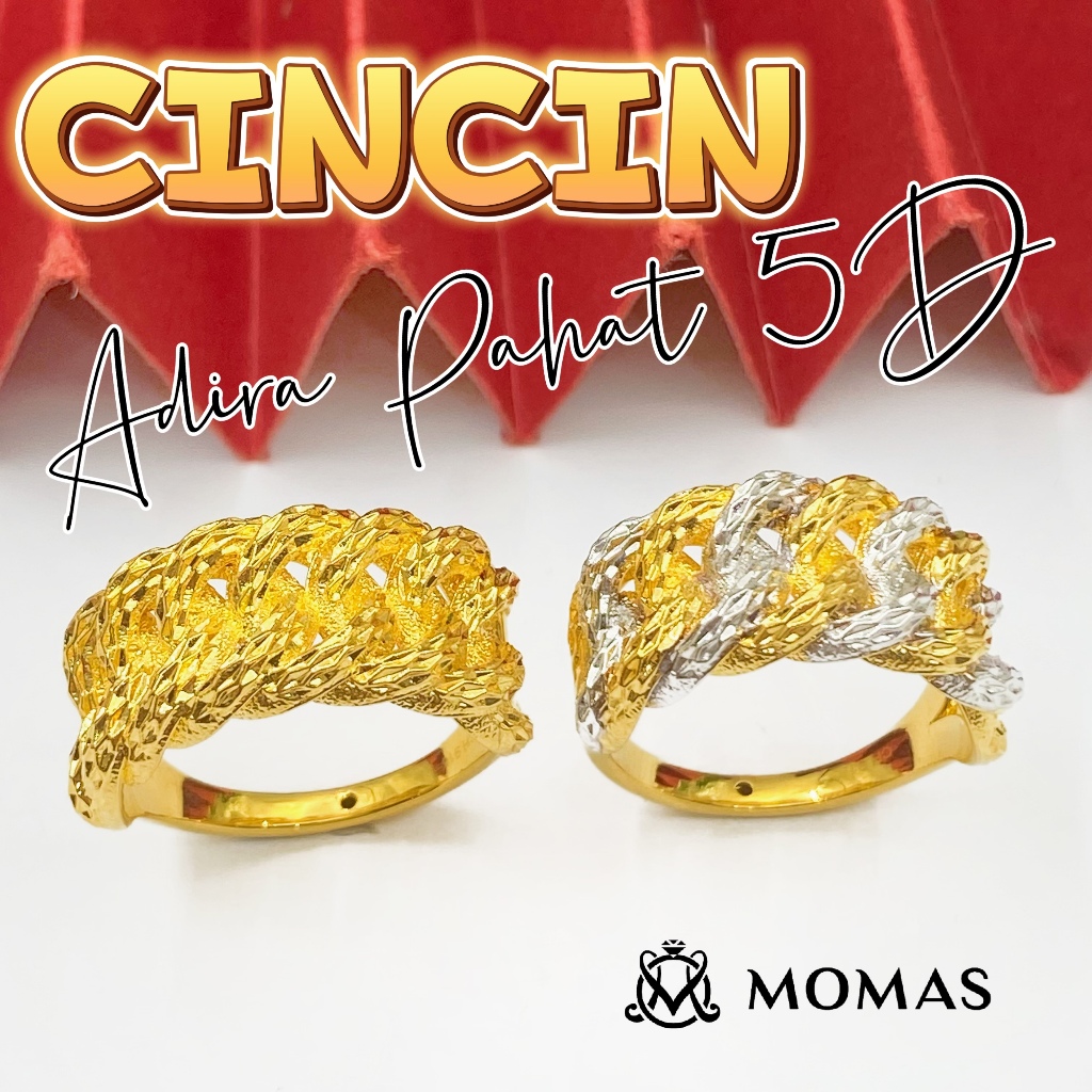 MOMAS Cincin Adira Emas 916 Tulen Cincin Lipan Emas Cincin Bajet Emas 916 Tulen Viral Cincin Kait Viral 916 Emas Tulen