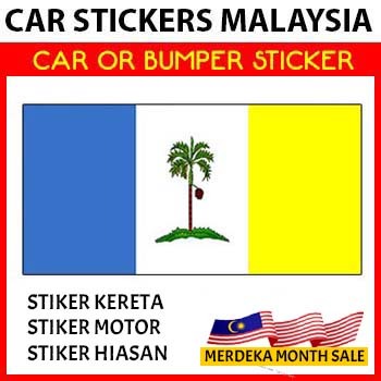 [ SALE HARI MALAYSIA ] Car Sticker OR Bumper Sticker - Pulau Pinang Penang Flag Stiker  Bendera Pulau Pinang