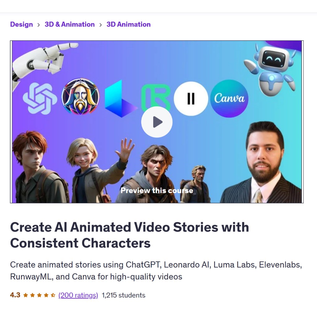 Make Ai Video Course - Create AI Animated Video Stories with Consistent Characters